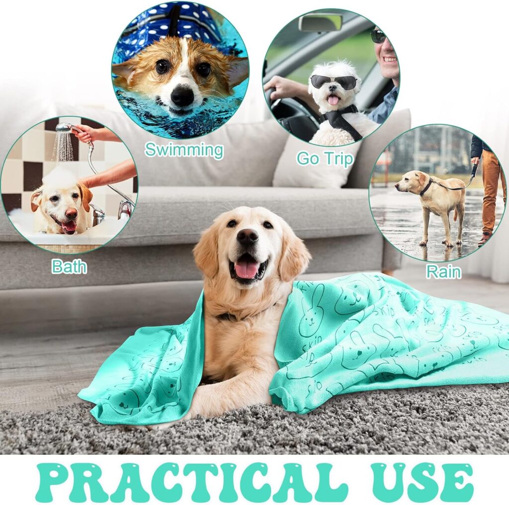 8 Pcs Dog Drying Towels Bulk 55 x 28 Pet Grooming Towels Absorbent Microfiber Dog Bath Towels Quick Drying Puppy Bathing Towel for Small Medium Large Dogs Cats Pets Bathing Grooming (Colorful)