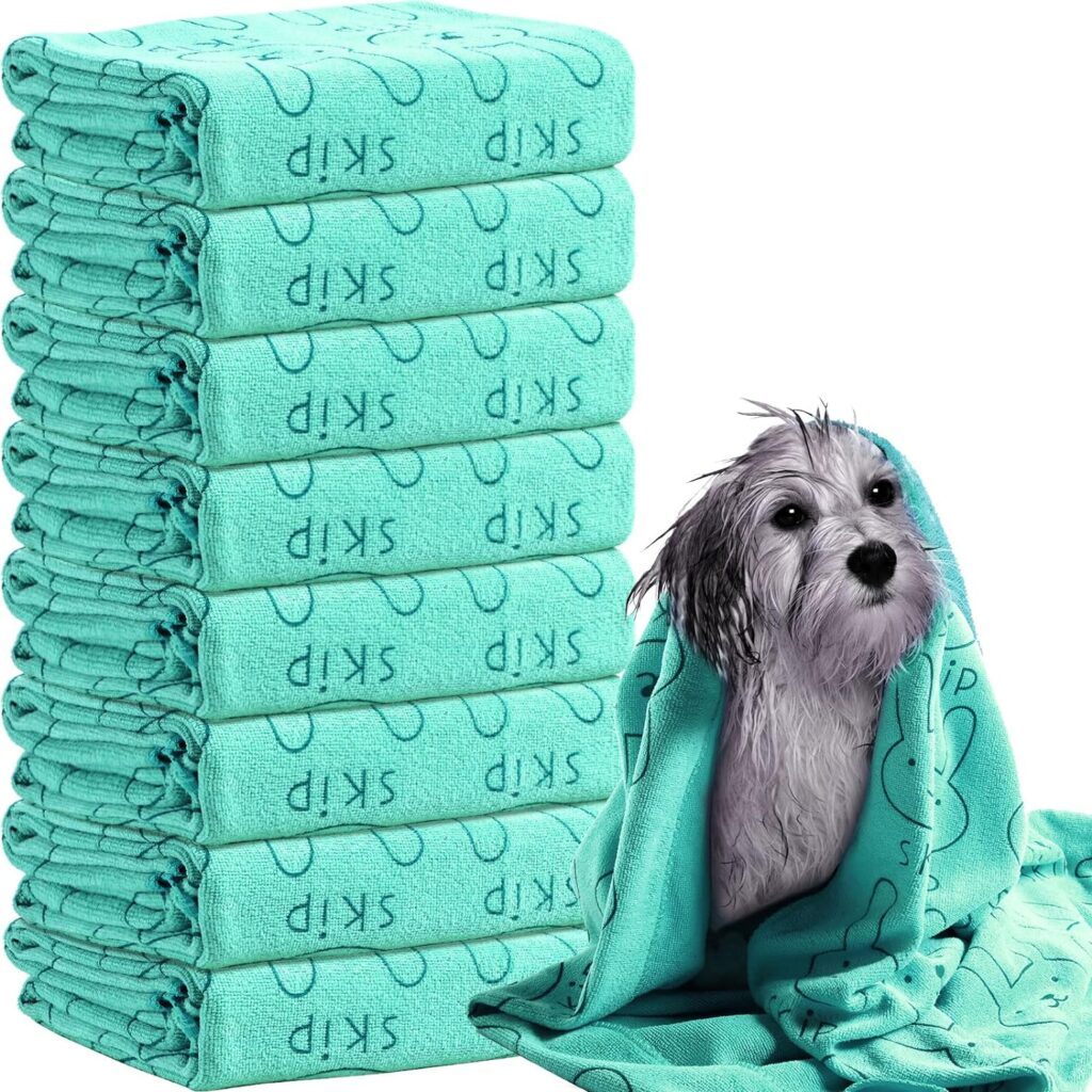 8 Pcs Dog Drying Towels Bulk 55 x 28 Pet Grooming Towels Absorbent Microfiber Dog Bath Towels Quick Drying Puppy Bathing Towel for Small Medium Large Dogs Cats Pets Bathing Grooming (Colorful)