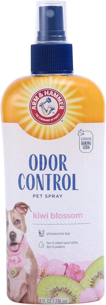 Arm  Hammer for Pets Super Deodorizing Spray for Dogs | Best Odor Eliminating Spray for All Dogs  Puppies | Fresh Kiwi Blossom Scent That Smells Great, 8 Ounces