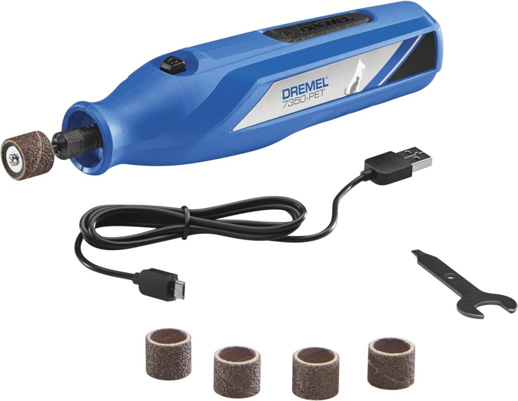 Dremel 7350-PET 4V Pet Dog Nail Grinder, Easy-To-Use Safe Nail Trimmer, Professional Pet Grooming Kit - Works on Large, Medium, Small Dogs Cats