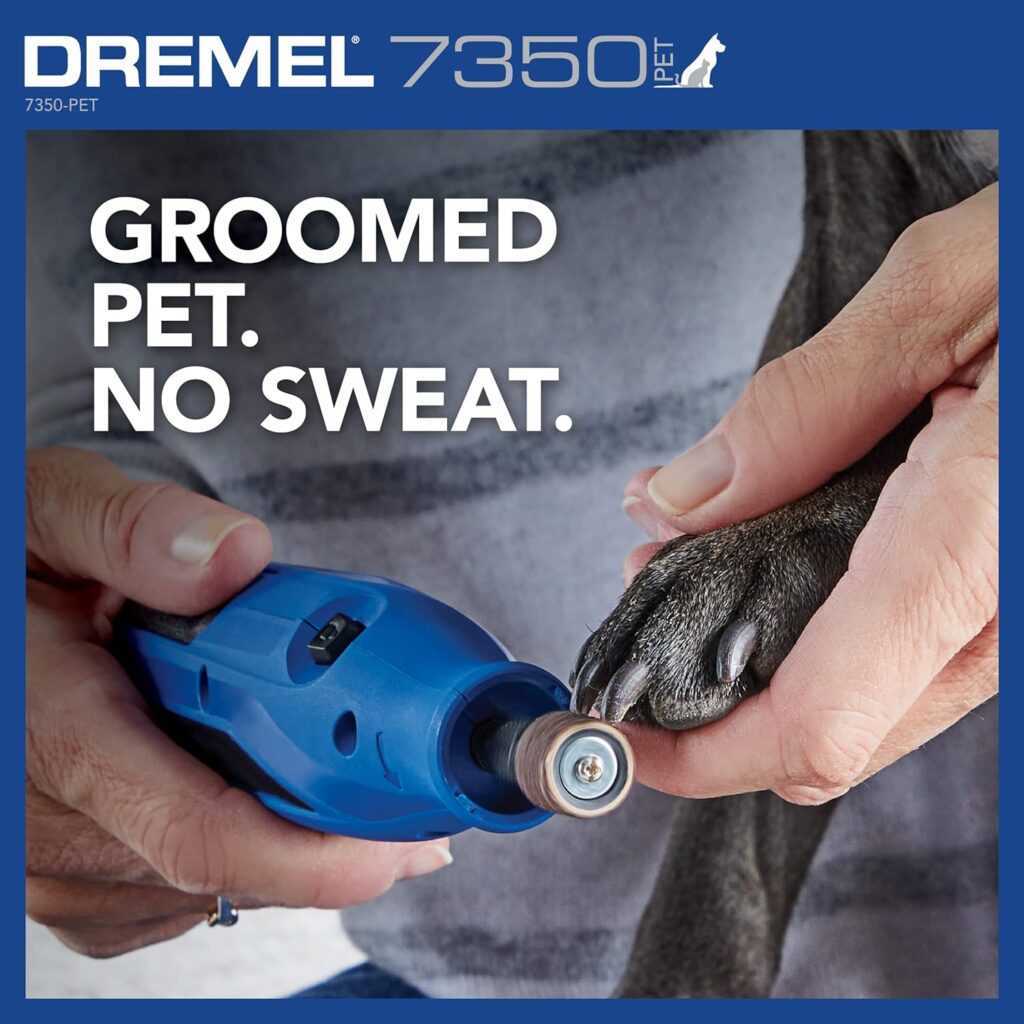 Dremel 7350-PET 4V Pet Dog Nail Grinder, Easy-To-Use Safe Nail Trimmer, Professional Pet Grooming Kit - Works on Large, Medium, Small Dogs Cats