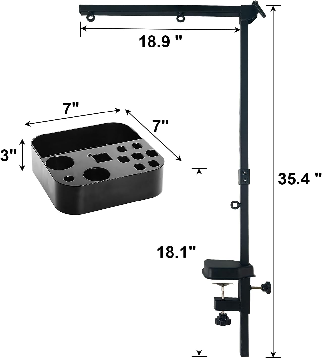 SHELANDY Pet Grooming arm with clamp for Large and Small Dogs - 35 inch Height Adjustable and Free Two No Sit Haunch Holder,Black