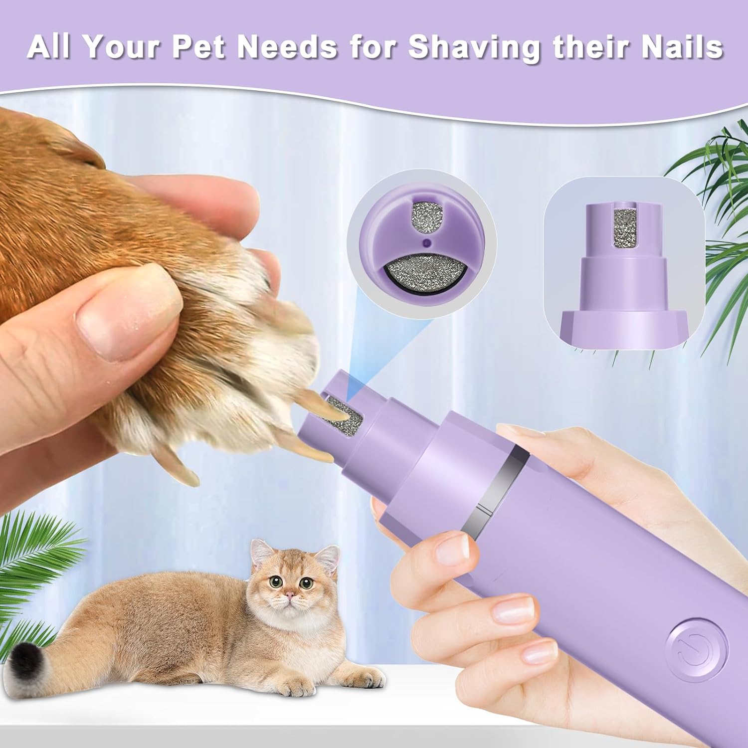 Dog Grooming Clippers Kit -Low Noise Pet Clippers -Rechargeable Cat Grooming-Cordless Quiet Pet Nail Grinder Small Dog Trimmer Puppies Paw,Puppy Face Shaver