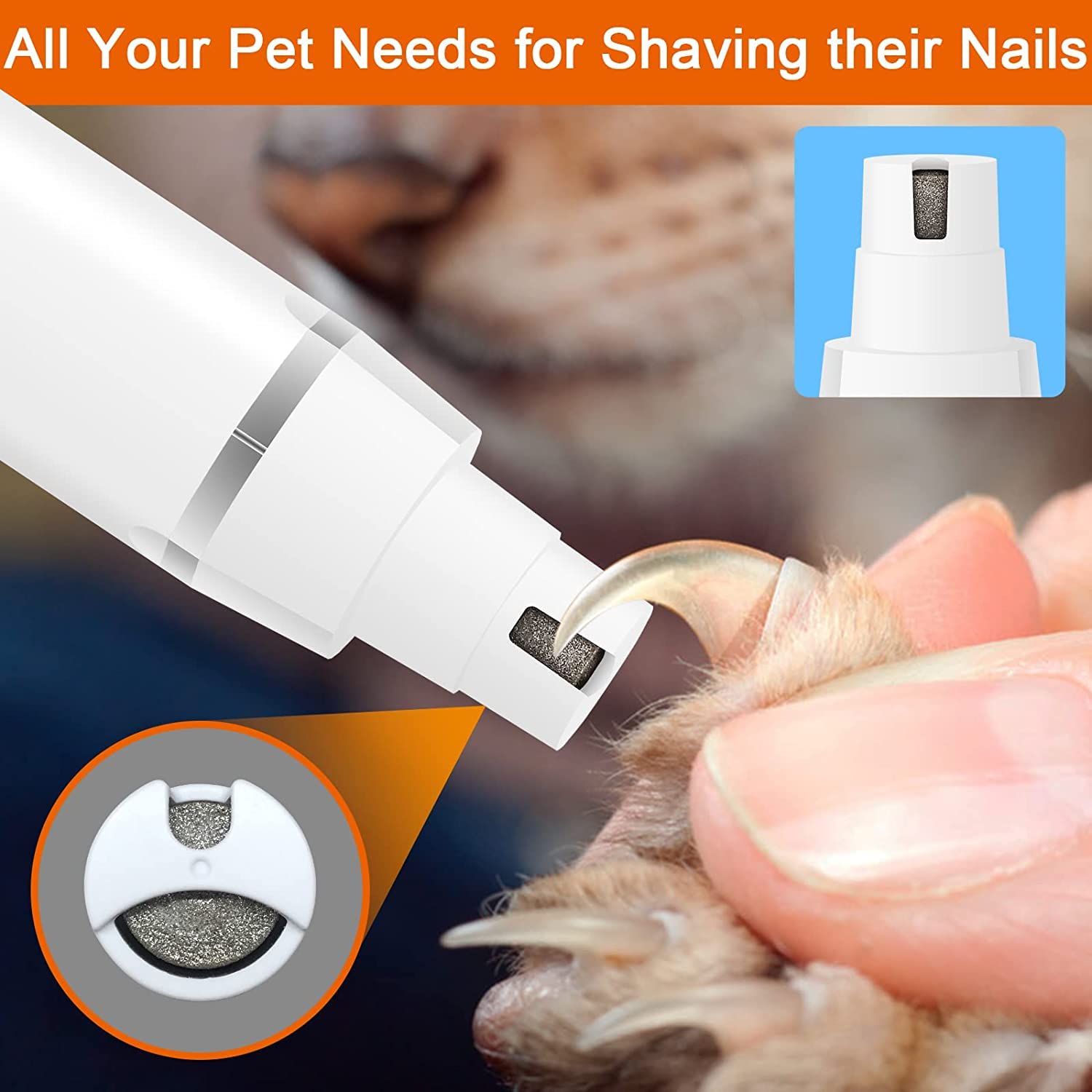 Dog Grooming Clippers Kit -Low Noise Pet Clippers -Rechargeable Cat Grooming-Cordless Quiet Pet Nail Grinder Small Dog Trimmer Puppies Paw,Puppy Face Shaver